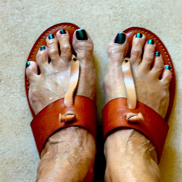 Shoes Rock Candy Flat Sandals Natural And Tan Colors In Vegan Leather Size 1 Poshmark